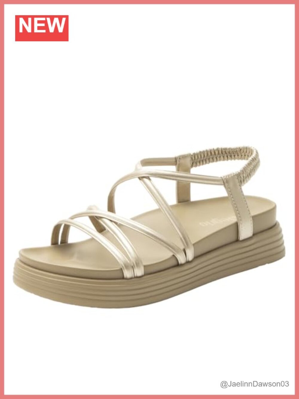 Water Friendly Vegan Leather Arch Support Platform Sandals Elastic Heel Strap